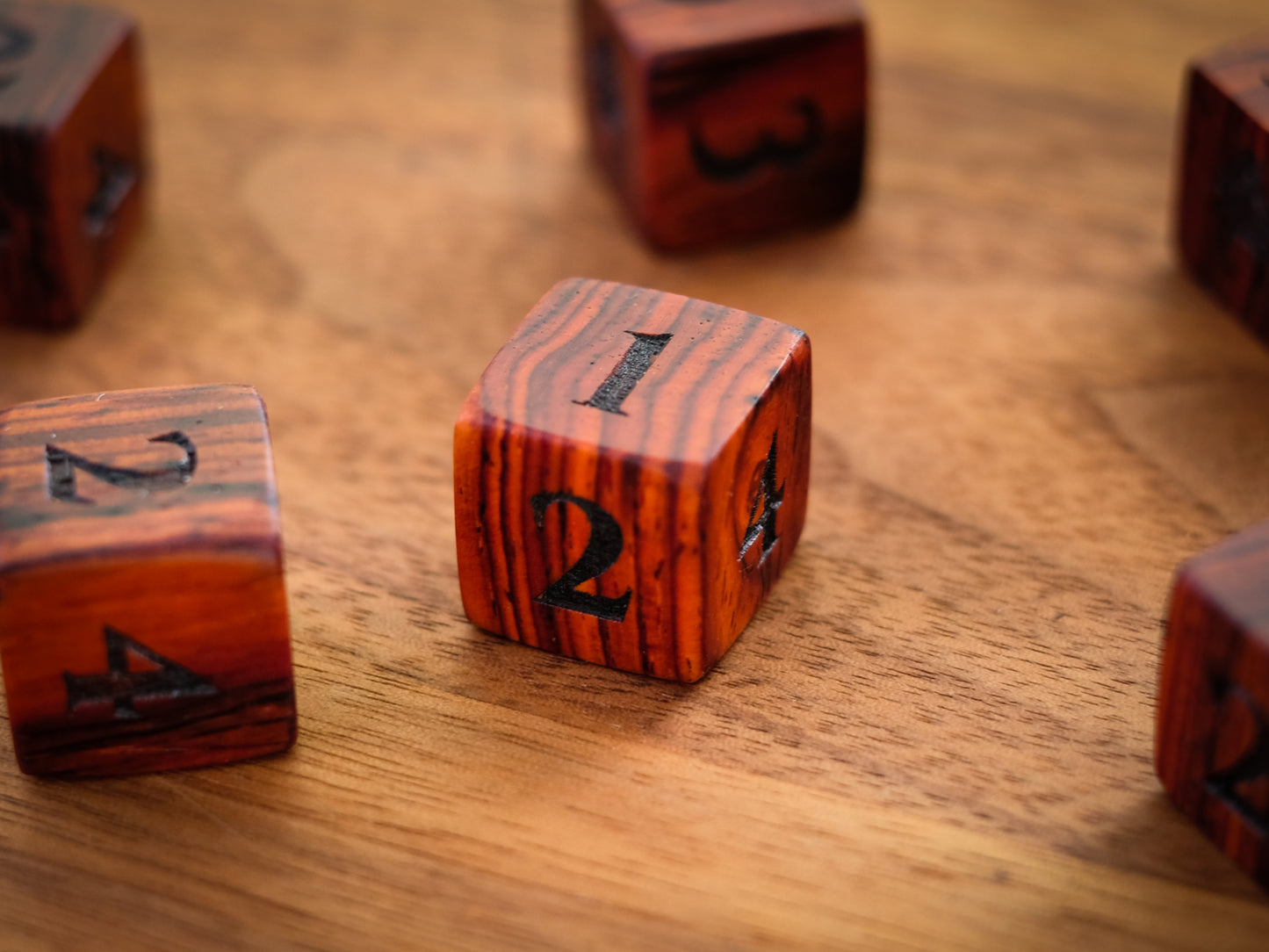 Cocobolo Wood D6 Dice Set