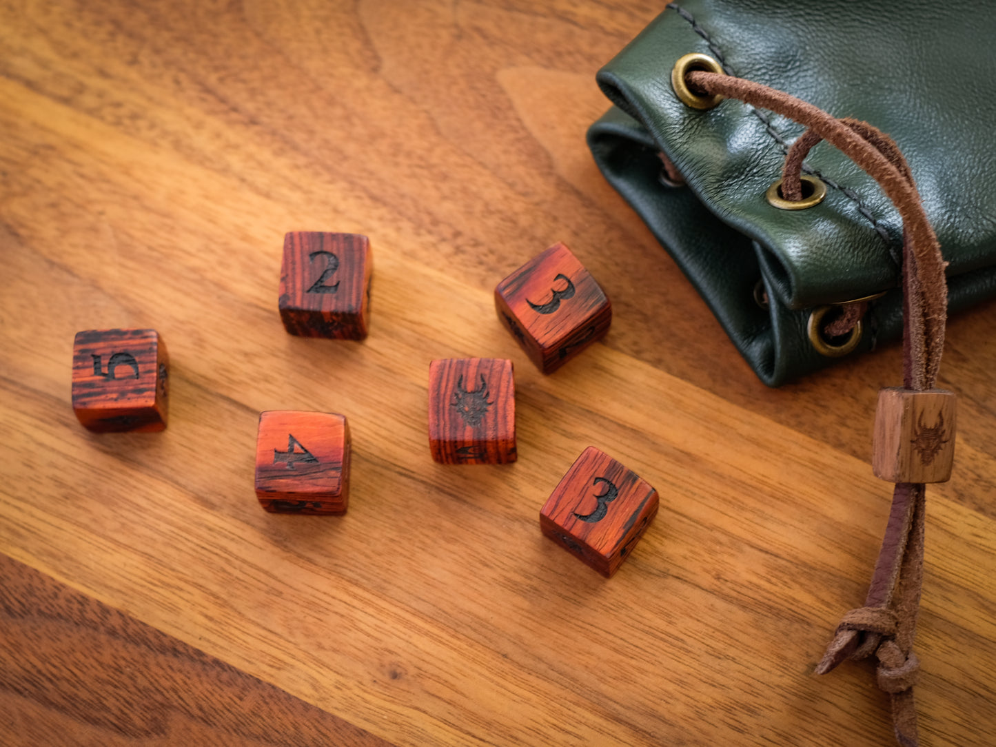Cocobolo Wood D6 Dice Set