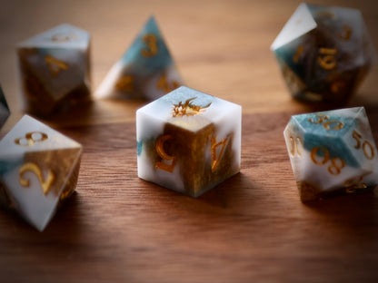 Aeon Stone (Azure) premium DnD dice set