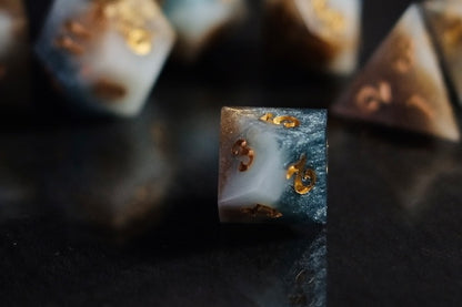 Aeon Stone (Azure) premium DnD dice set