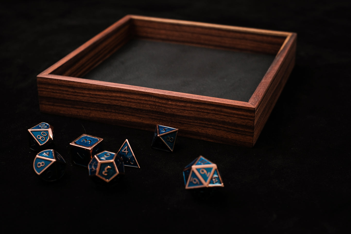 Bolivian Rosewood Dice Tray (Mini) w/ Black Leather Liner