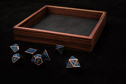 Bolivian Rosewood Dice Tray (Mini) w/ Black Leather Liner