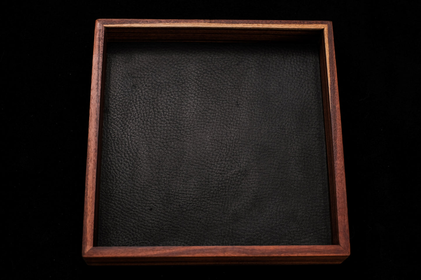 Bolivian Rosewood Dice Tray (Mini) w/ Black Leather Liner