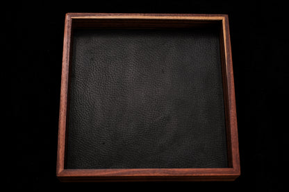 Bolivian Rosewood Dice Tray (Mini) w/ Black Leather Liner