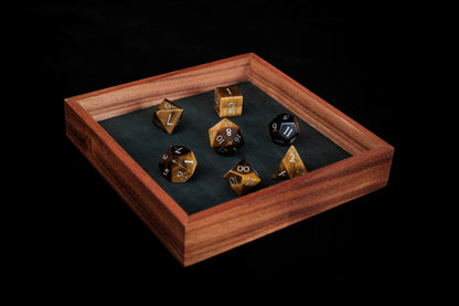 Patagonian Rosewood Dice (Mini) Tray w/ Hunter Green Leather Liner