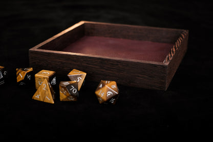 Wenge Dice Tray (Mini) w/ Crimson Red Leather Liner