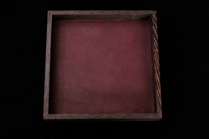 Wenge Dice Tray (Mini) w/ Crimson Red Leather Liner