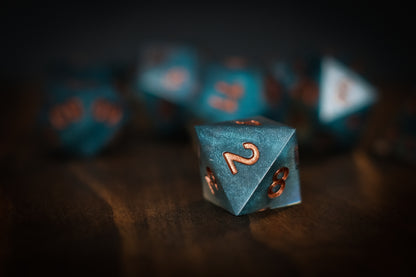 Teal and Copper Dice Set