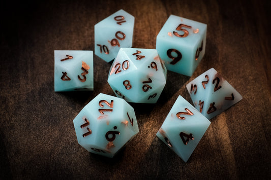 Copper Patina Dice Set