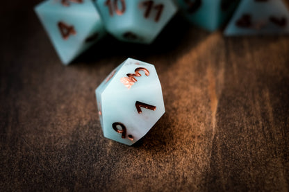 Copper Patina Dice Set