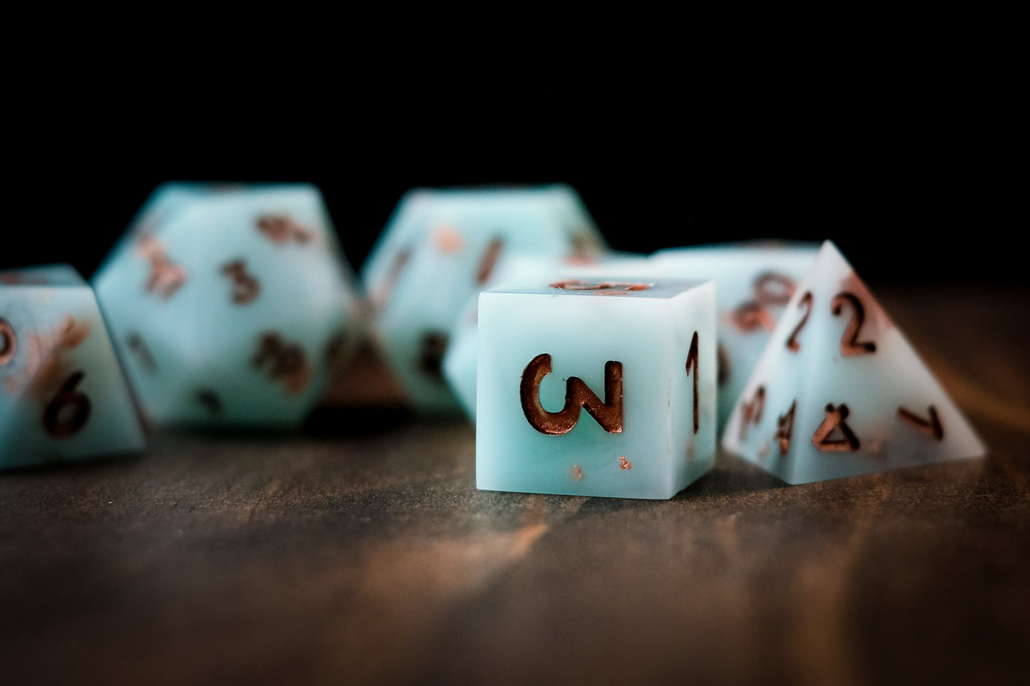 Copper Patina Dice Set