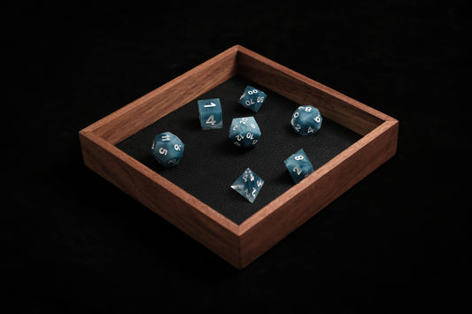 Black Walnut Dice Tray (Mini) w/ Black Leather Liner